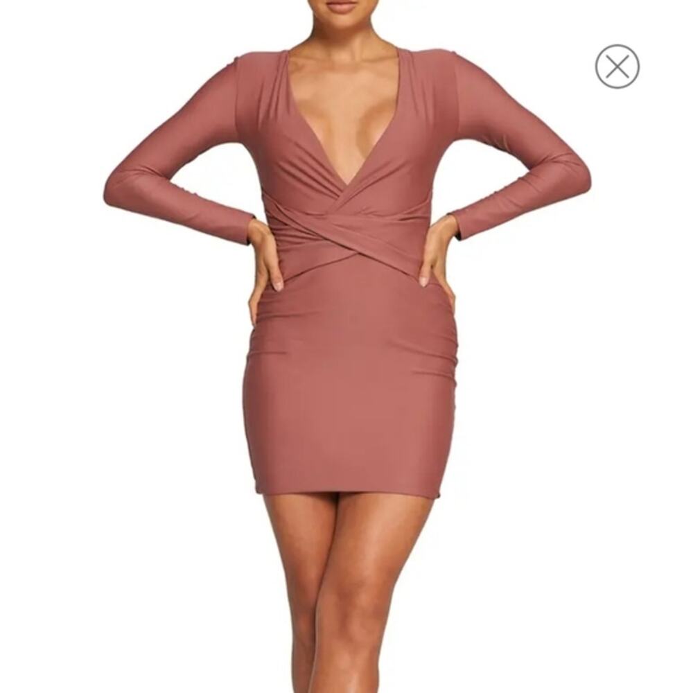 Tiger Mist Dress Over and Under Mini Dusty Rose Glam Sexy Dusty Rose Size XS